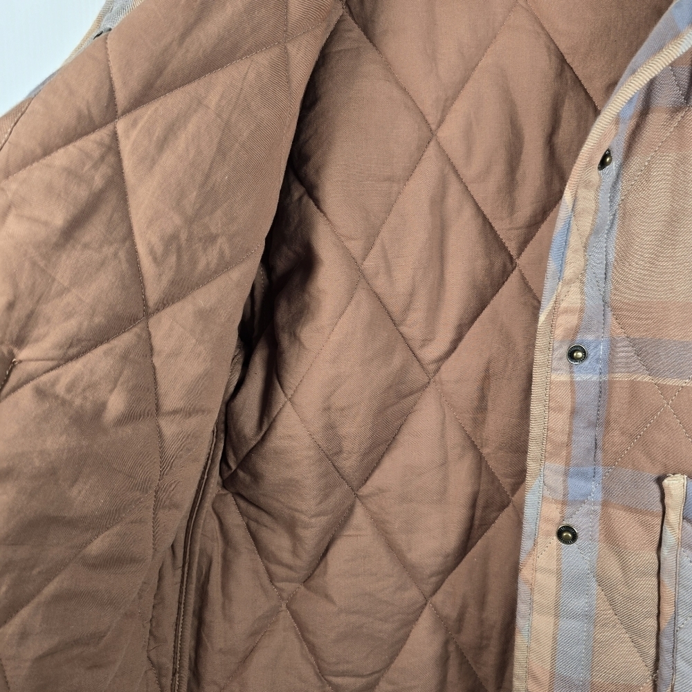 Z Supply Maya Quilted Plaid Snap Closure Jacket Patch Hip Pockets Size XS - Picture 9 of 16